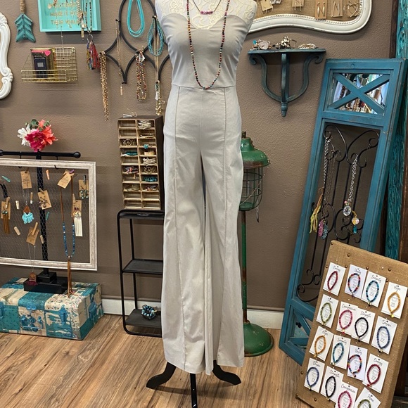NWT The Rory Stone Strapless Jumpsuit - Picture 8 of 8